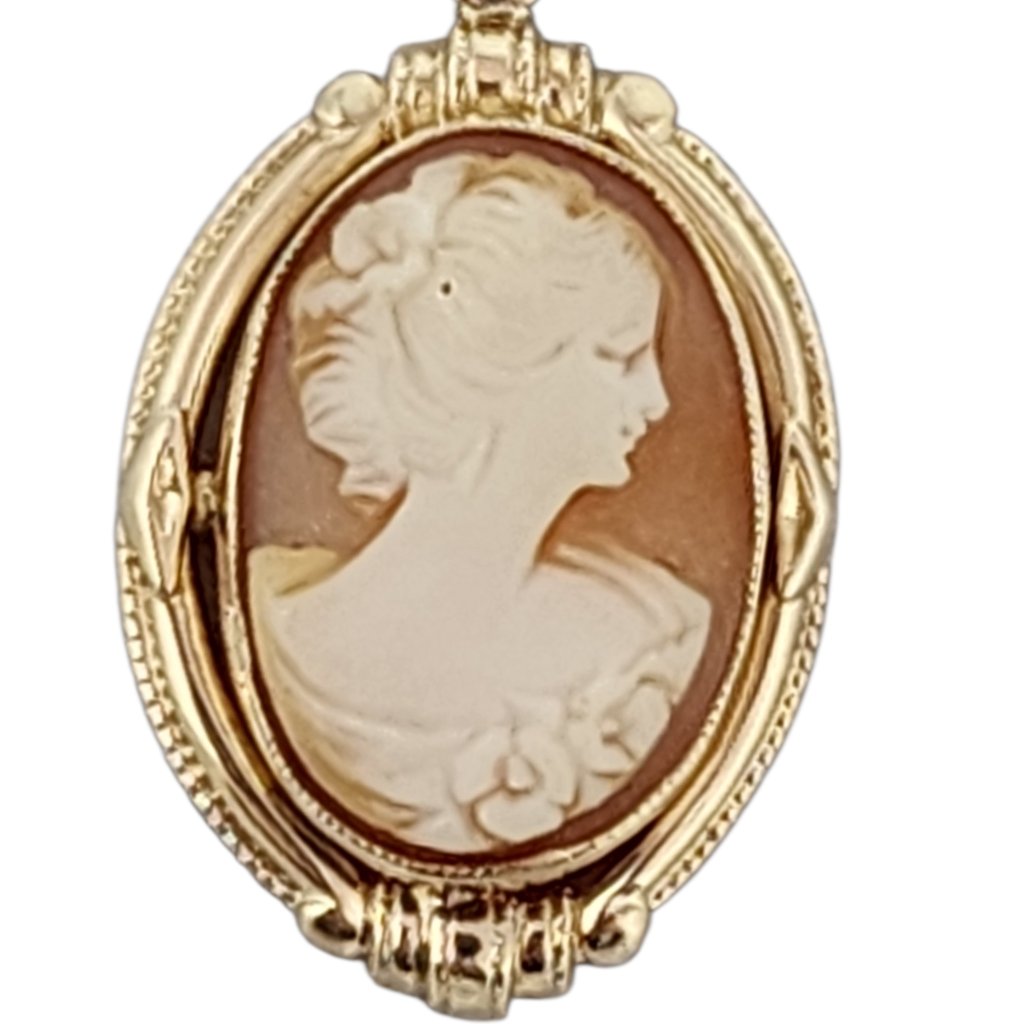 Esemco 10k Yellow Gold Cameo Pendant #24145